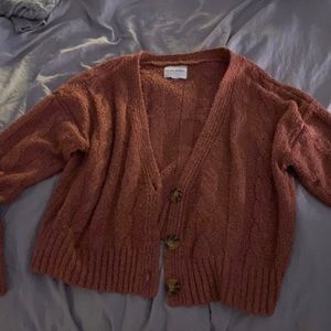 salmon button sweater